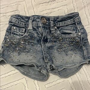 Justice Blue Jean Shorts with Silver Accents